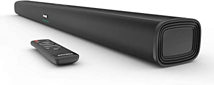 Sound Bar, 37 Inch Sound Bars for TV with Built-in 6 Speakers & 4 Subwoofers and Enhanced Bass Technology, SAKOBS Wireless Bluetooth & Wired 80W TV Speakers with Optical/Aux/RCA Connection