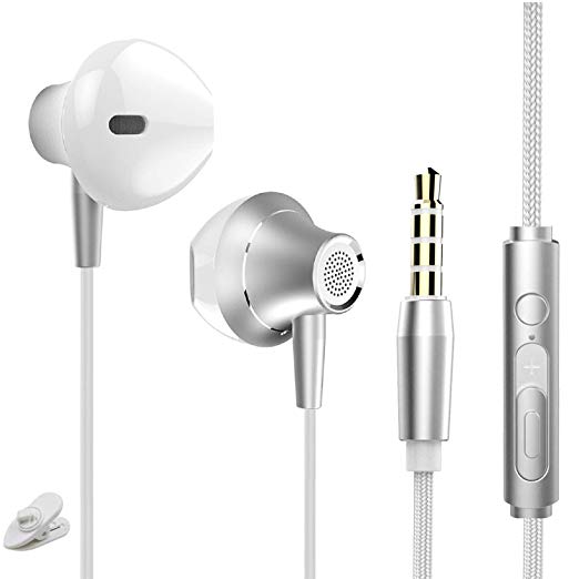 Earphones, 3.5mm Wired headphones Noise Isolating Earphones with Stereo Microphone and Volume Control Compatible wtih LG Huawei Motorola Samsung Galaxy S9/S8/S7, Note7/Note8  More Android Smartphones