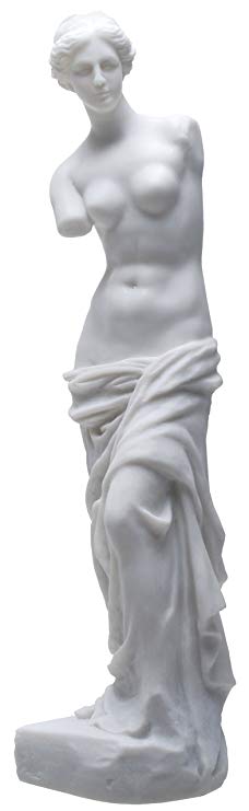 17.5 Inch Venus De Milo Ancient Greek Statue Figurine, White Color
