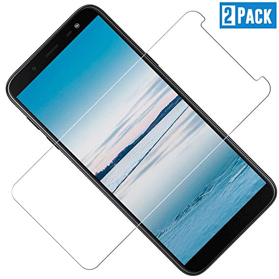 TOIYIOC Samsung Galaxy J6 Screen Protector [2 Pack] Tempered Glass, Anti Scratch, 9H Hardness Glass Screen Protector Compatible with Galaxy J6, Easy Installation Protective Film for Samsung J6