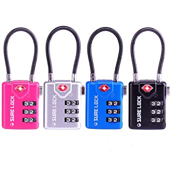 TSA Compatible Travel Luggage Locks, Inspection Indicator, Easy Read Dials - 1, 2,4,6 & 8 Pack