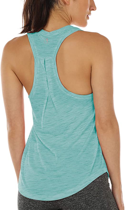 icyzone Workout Tank Tops for Women - Athletic Yoga Tops, Racerback Running Tank Top, Gym Exercise Shirts