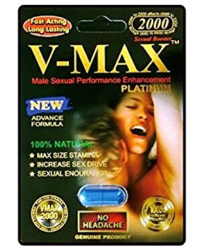 V-MAX 2000 PLATINUM Male Enhancer Pill 5 Days 6 pills ELECTRIFY YOUR SEX