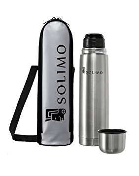 Solimo Stainless Steel Flask, 1000ml, Silver