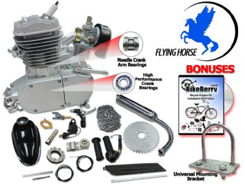 6680cc Flying Horse Silver Angle Fire Bicycle Engine Kit - 2 Stroke