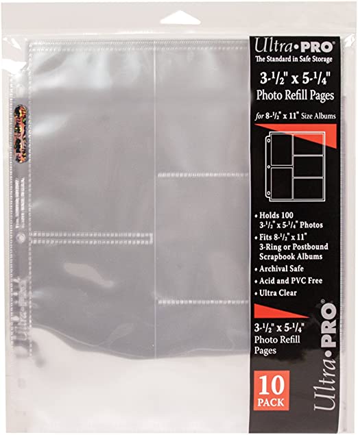 Ultra Pro 8.5"x11" Refill Pages 10/Pkg For 3.5"X5.25" Photos