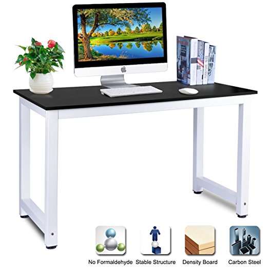 Computer Desk, DOSLEEPS Office Study Desk Computer PC Laptop Table Workstation Gaming Table for Home Office, Black Wood Grain