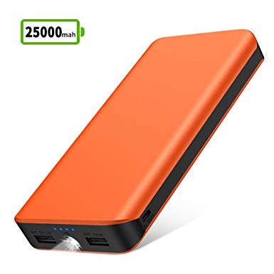 Grandbeing Power Banks 25000mAh Portable Phone Chargers High Capacity External Battery With 4-modes LED Flashlight Dual Ports for iPhone iPad Samsung Android Cameras PSP Tablets