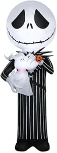 Gemmy Nightmare Before Christmas Airblown Inflatable Jack Holding Zero 5 ft Tall