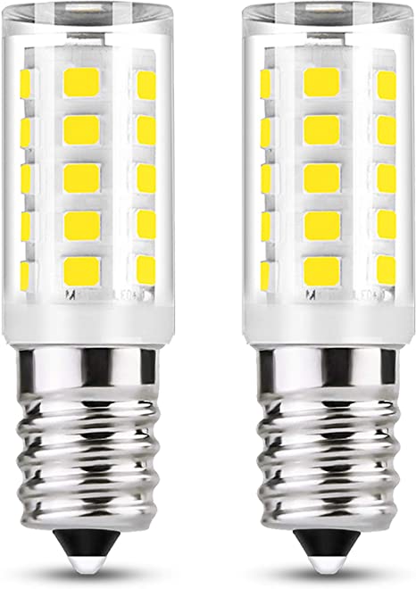 LED Cooker Hood Bulbs, Fulighture E14 Base Small Edison Screw Corn Light Bulbs, 3W Equivalent 35W, Energy Saving, 350LM, Non-Dimmable for Ceiling Light Kitchen Lights, Pack of 2(Cool White 6000K)