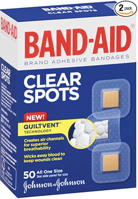 BAND-AID Bandages Clear Spots 50 Each (Pack of 2)