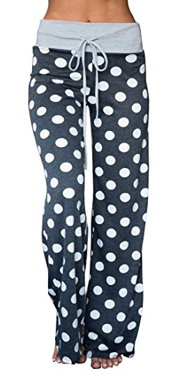 Artfish Women's Stretch Cotton Pajama Lounge Pants Polka Dot Striped Sleepwear