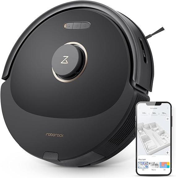 roborock Q8 Max Robot Vacuum Cleaner with Dual Brushes, 5500 Pa Suction, No-Go Zones, Cleaning Along Floor Lines, 3D Drawing, Multi-Cleaning Levels, APP (Upgraded of Q7 Max)