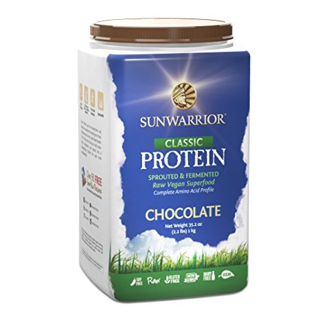 Sunwarrior - Classic Protein, Raw Wholegrain Brown Rice, Chocolate, 47 Servings (2.2 lbs) (FFP)