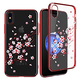 KINGXBAR for iPhone X Case,Crystals from Swarovski Element,Slim Fit Bling Diamond Girls Cover Case for Apple iPhone X