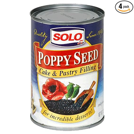 Solo PoppySeed Cake & Pastry Filling 12.5oz (4 Pack)