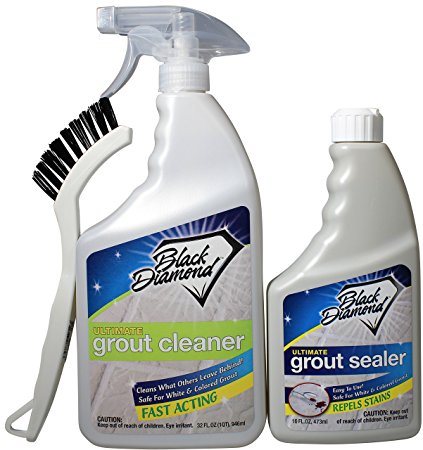 ULTIMATE GROUT CLEANER: Best Cleaner for Tile,Ceramic,Porcelain, Marble Acid-free Safe Deep Cleaner & Stain Remover for Even the Dirtiest Grout. (Quart-Pint -Brush)