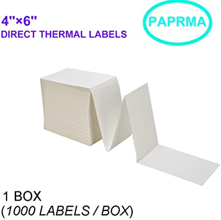 PAPRMA Fanfold 4" x 6" Direct Thermal Labels,for Thermal Printers, 1 Stacks,1000 Labels Total1boxes(1000 Labels per Stack)-Zebr (1)