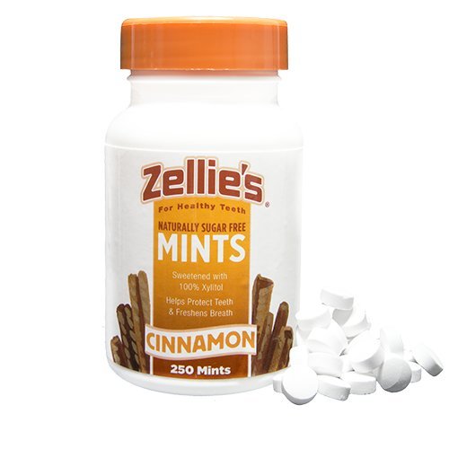 Zellies Cinnamon Xylitol Mints, 250 Count Jar