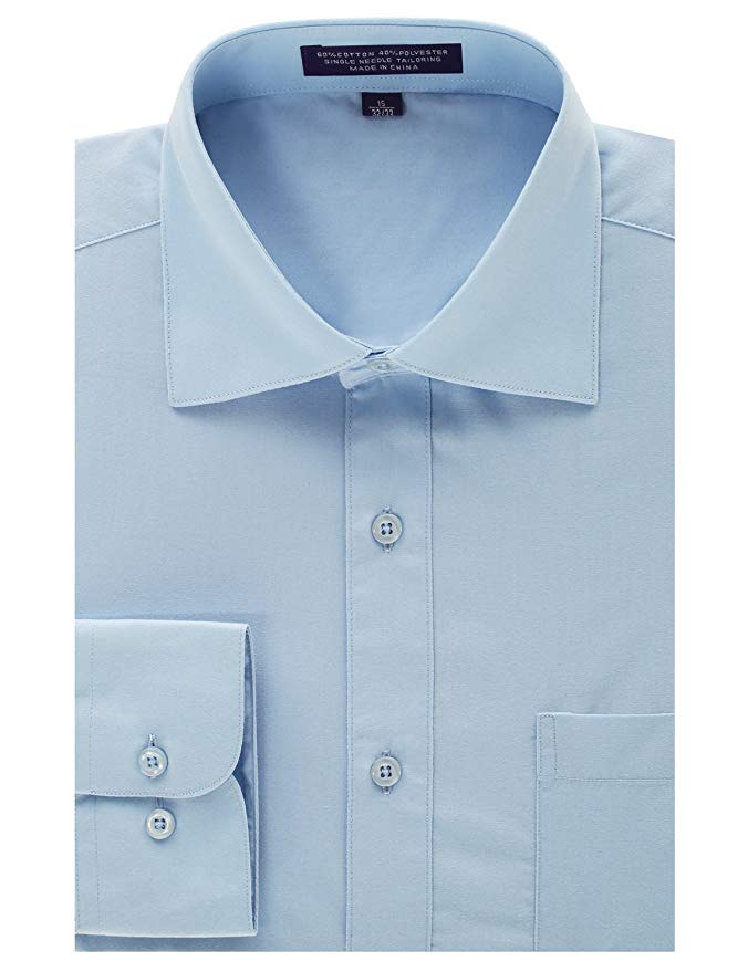 MONDAYSUIT Mens Regular Fit Dress Shirt w/Reversible Cuff (Big&Tall Available)