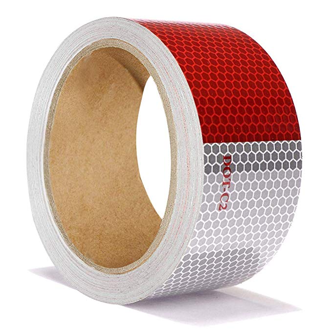 30ft X 2" Reflective Safety Tape Honeycomb Red/White for Trailers 2 Inch - Reflector Conspicuity Caution Warning Sticker Stickers High Intensity Waterproof