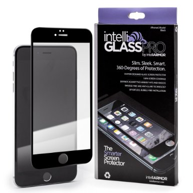 iPhone 66S intelliGLASS Anti-Radiation Black - The Smarter Glass Screen Protector by intelliARMOR To Guard Against Scratches and Drops Ultra HD Clear Max Touchscreen Accuracy