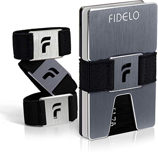 FIDELO Minimalist Wallet for Men – Slim Credit Card Holder Money Clip – RFID Blocking Front Pocket Mens Wallets