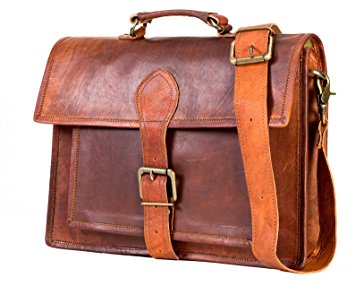 Handolederco 13" Leather Messenger Satchel Leather Laptop Briefcase Messenger Satchel Men's and Women Bag Best Leather Office Bag