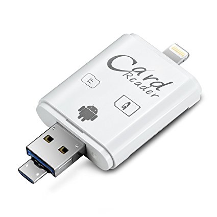 YKSH SD Card Reader, OTG USB Lightning to Micro SD Card Reader for iPhone iPad Android Phone Mac PC