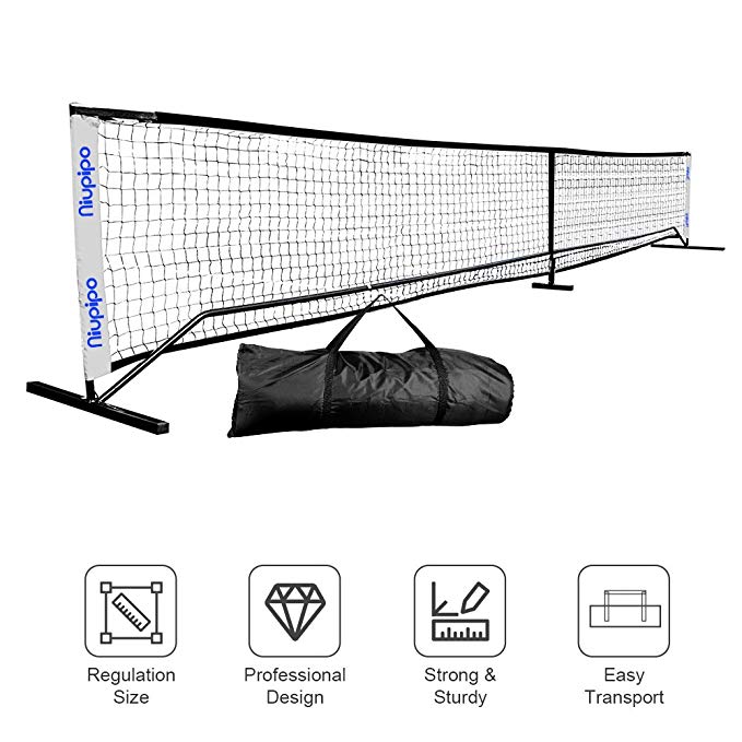 Pickleball Net - Portable Pickleball Net Sets With Large Carry Case, Wind & Dirty Resistant Pickleball Net For Durable Using Professional Pickleball Net System Includes Metal Frame & Net in Carry Bag