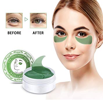 Under Eye Pads, Eye Treatment Mask Reduce Puffy Eye Wrinkles Dark Circles, Collagen Eye Mask Anti- Aging Skin Care Under Eye Patches (Green)