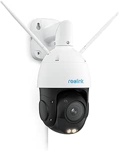 Reolink 4K 8MP Wi-Fi 6 Überwachungskamera Aussen, 2,4/5GHz WLAN Sicherheitskamera mit 5x optischem Zoom, 360° Ansicht, Auto-Tracking, 60m Vollfarb-Nachtsicht, 2-Wege-Audio und AI-Erkennung, RLC-823S1W