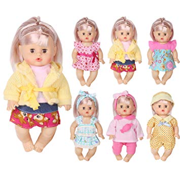 Huang Cheng Toys Set of 6 for 12 Inch Doll Handmade Lovely Dress Clothes Outfits Costumes