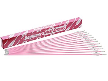 Posch Archery 30 inch Fiberglass Target Arrows (12 Pack) for Beginners, Boys, and Girls || Black or Pink || Arrow Compatible with Recurve Bow, Compound Bow and Longbow