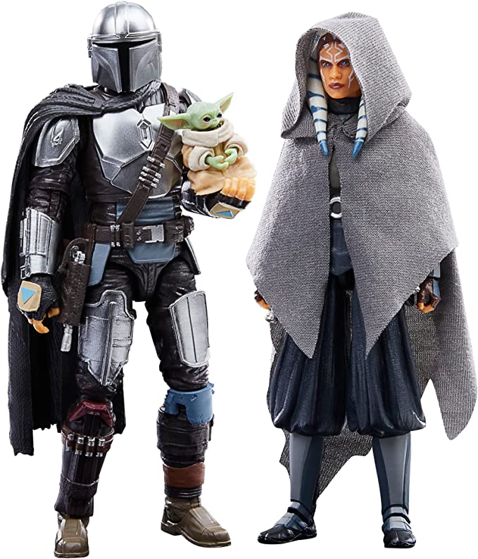 STAR WARS The Black Series The Mandalorian, Ahsoka Tano & Grogu Toy 6-Inch-Scale The Mandalorian Collectible Action Figure 3-Pack, Toys for Kids Ages 4 and Up (Amazon Exclusive)