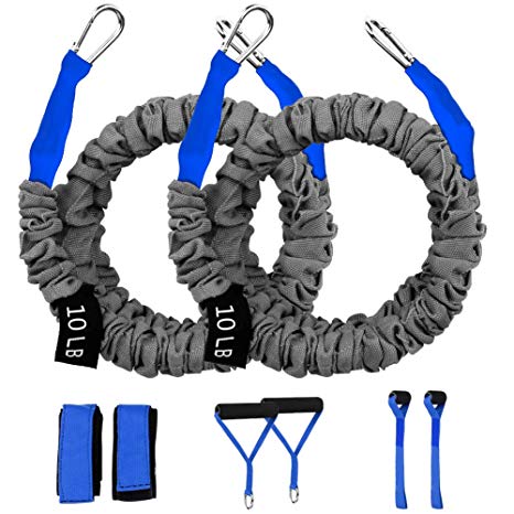 Crossover Workout Resistance Bands, Resistance Cords for Shoulder Exercise Comes with 2 Same Weight Resistance Tubes, Handles - Ankle Straps - Door Anchor - Carry Bag