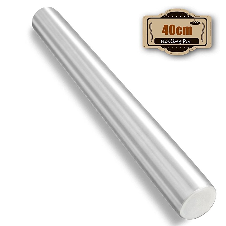 Wisfox Stainless Steel Rolling Pin, Metal Rolling Pins for Baking,Cookie & Pastry Dough etc-1.5-Inch Diameter(Fixed)