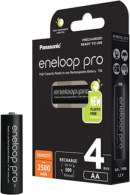 Panasonic ENELOOP PRO Rechargeable Ni-Mh Batteries 4x AA 1.2V 2500mAh