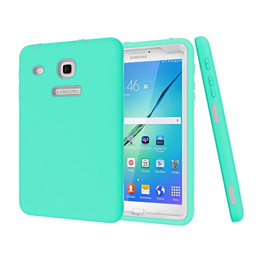 Galaxy Tab E 8.0 Case, UHKZ (TM) Slim Soft Double Layer Rugged Hard Rubber Protective Cover Case for Samsung Galaxy Tab E 8.0" (Teal)