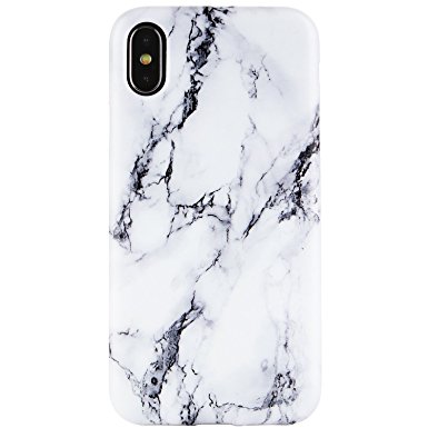 iPhone X Case,iPhone 10 Case Black and White Marble,DICHEER Slim Fit Anti Scratch&Fingerprint Easy Grip Anti-scratch Flexible TPU Rubber Silicone Cover Soft Case for iPhone X/ iPhone 10