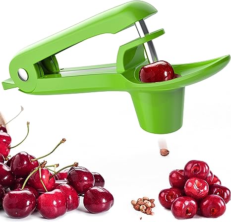 Ordekcity Cherry Pitter Tool Cherries Corer Pitter Tool Stainless Steel Fruit Pit Remover for Cherry Jam with Lock Design