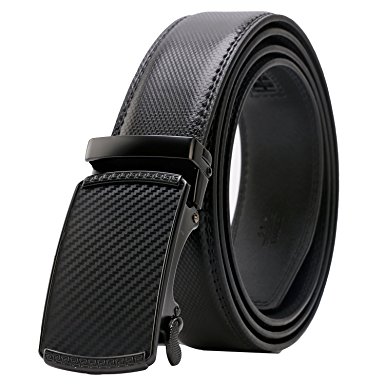 Dante Men's Leather Ratchet Dress Belt with Automatic Buckle