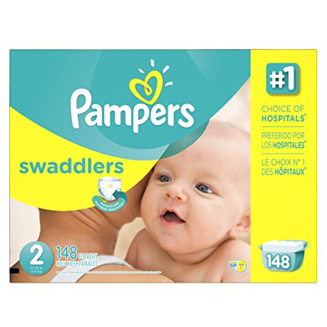 Pampers Size 2 Swaddlers Diapers, 148 Count