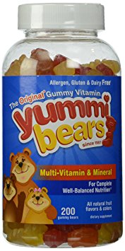Yummi Bears Multi-Vitamin and Mineral Supplement for Kids, 200 Gummy Bears