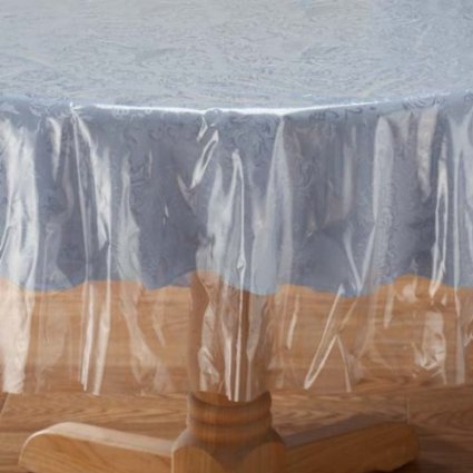 Crystal Clear Tablecloth Cover - Vinyl Table Protector (70" Round)