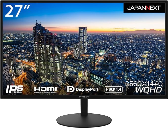 JAPANNEXT 27インチ WQHD(2560 x 1440) 液晶モニター JN-IPS271WQHD-N HDMI DP