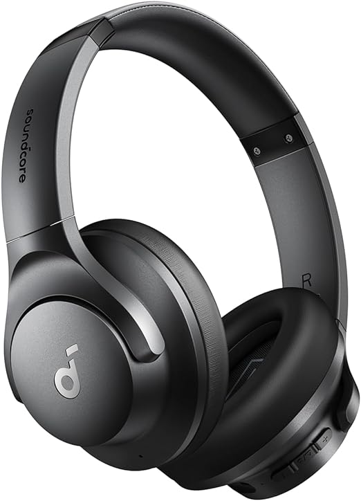 soundcore by Anker Q20i Hybrid Active Noise Cancelling Headphones, Wireless Over-Ear Bluetooth, 40H Long ANC Playtime, Hi-Res Audio, Big Bass, Customize via an App, Transparency Mode (Black)