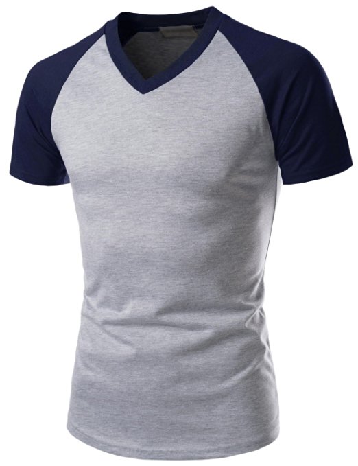 Nearkin Men V-neck Round Neck Urbane Short Sleeve Raglan Fitted T-shirts