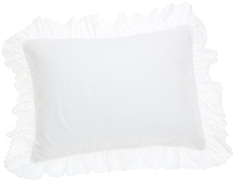 Fresh Ideas Eyelet Ruffled Pillow 2 Pack Sham Standard, White