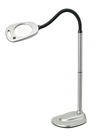 LIGHT IT by Fulcrum 20072-401 12 LED Wireless Magnifier Adjustable Floor Lamp with Adaptor
